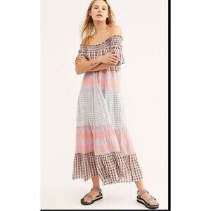 Something Real Plaid maxi dress small